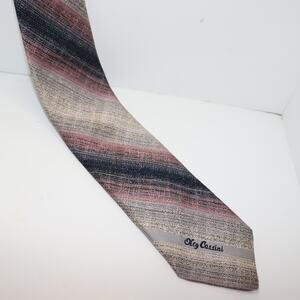 Oleg Cassini Walter Pye’s Abstract Stripe Silk Tie Vintage Luxe 3”